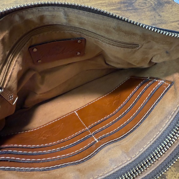 VTG Patricia Nash Boho Brown Leather Shoulder Bag Purse Chain Strap Organizer - Picture 11 of 16